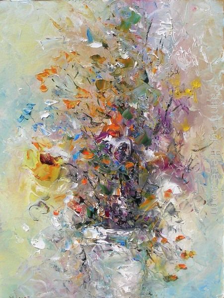 Mountain Flowers painting - Ioan Popei Mountain Flowers art painting